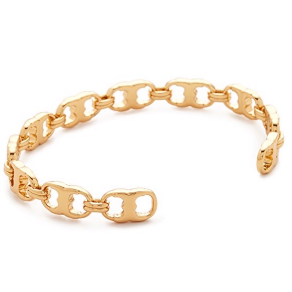 TORY BURCH • Delicate Gemini Link Bracelet Cuff - Picture 4 of 5